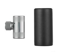 Adaptateur de buse de pompe à vélo, pour Presta et pour connecteur de valve pour gonflage rapide, mandrin en alliage d'aluminium haute pression pour pneus français et américains, noir (argent)