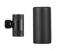 Adaptateur de buse de pompe à vélo | Pour Presta et pour connecteur de valve pour gonflage rapide | Mandrin en alliage d'aluminium haute pression pour pneus français et américains | Noir (noir)