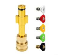 Adaptateur de buse de rinçage pour systèmes de lavage de voiture, fabriqué en laiton durable et en acier inoxydable, compatible avec plusieurs marques d'accessoires de lavage de voiture, y compris et