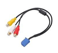 Adaptateur de câble 3RCA pour voiture, connecteur de composant audio-vidéo AV haute vitesse pour unité centrale de navigation DVD avec port bleu à 6 broches, matériau ABS durable,