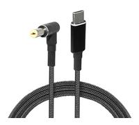 Adaptateur de Câble Chargeur USB-C vers 5,5*2,5mm | Chargeur PD Mâle Type C vers Angle Droit DC 5,5*2,5mm | Nylon Tressé | Compatible avec Ordinateur Portable Lenovo IdeaPad Z560 Z570 Z565 U400