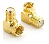 Adaptateur de câble coaxial à angle droit 90 type F mâle vers femelle, connecteurs plaqués or pour support mural TV, récepteur satellite.