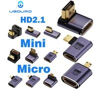 Adaptateur de câble compatible HDMI, mini micro hdmi vers HDMI 2.1, convertisseur 48Gpbs 8K60HZ 4K120HZ pour projecteur HDTV PS4 PS5, ordinateur portable C8K-04 Mini to HDMI