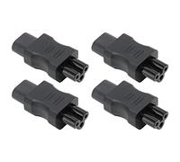 Adaptateur de câble d’alimentation IEC320 C8 vers IEC320, convertisseur 10 A 250 V / 2,5 A 250 V avec conducteur en cuivre de qualité supérieure, pack de 4 fiches compactes pour