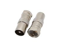 Adaptateur de câble d'antenne femelle et mâle F vers TV, connecteur Coaxial RF, convertisseur F vers TV for IEC PAL DVB-T, 2/5 pièces(F M to TV M,2Pcs)