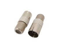Adaptateur de câble d'antenne femelle et mâle F vers TV, connecteur Coaxial RF vers convertisseur for IEC PAL DVB-T, 2/5 pièces(F F to TV F,2Pcs)