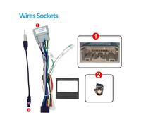 Adaptateur de câble de faisceau de câbles stéréo pour autoradio Android 16 broches, compatible avec Chrysler 300 et 300C, compatible avec Jeep Cherokee Commander et Compass(B sockets)