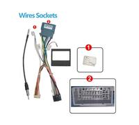Adaptateur de câble de faisceau de câbles stéréo pour autoradio Android 16 broches, compatible avec Chrysler 300 et 300C, compatible avec Jeep Cherokee Commander et Compass(A sockets)