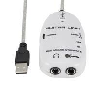 Adaptateur de Câble de Guitare Adaptateur CTO CTO Interface USB Recorder pour Ordinateur PC, avec Sortie de Casque Stéréo, alimenté par USB pour Surveiller avec des Haut-parleurs