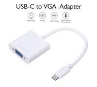 Adaptateur de câble de moniteur USB 3.1 à VGA, blanc, de Type C mâle à femelle USB-C de haute qualité, convertisseur de projecteur pour MacBook Chromebook