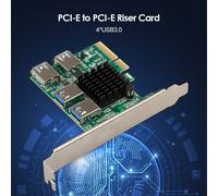 Adaptateur de câble d'extension de multiplicateur PCI-E 1 à 4, fente pci-express, carte graphique USB 3.0 Riser, en vogue