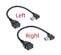 Adaptateur de câble d'extension USB 3.0 mâle à femelle,coude supérieur,inférieur,gauche et droit à 90 degrés,transfert de données à angle droit - Type Left