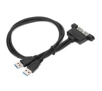 Adaptateur De Câble D'Ordinateur, Manchon De Câble, Câble D'Extension Usb, Double Port, Ligne De Conversion De Déflecteur Externe Avec Vis D'Oreille