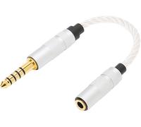 Adaptateur de Câble équilibré, 4,4 Mm équilibré vers Câble Stéréo 3,5 Mm Qualité Sonore Supérieure Mâle vers Femelle Cordon Adaptateur pour Casque Connecteur Plaqué or pour Lecteur NW¿ZX300A NW¿WM1A N