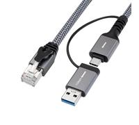 Adaptateur de câble MicroConnect CAT6 FTP vers USB AC, 3 mètres, MC-RJ45USBC-03