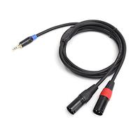 Adaptateur de Câble Plug and Play 3.5mm Mâle vers XLR Mâle pour Amplificateur de Puissance Mélangeur, Connecteurs Rouge/bleu, 6mm, pour Utilisation en Studio (5 mètres)