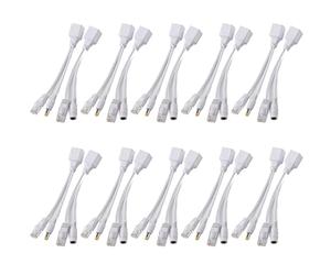 Adaptateur de câble RJ45 POE 10 Paires, injecteur/séparateur Power Over Ethernet pour caméra IP, cœur en cuivre Pur, Alimentation DC 12 V, Plug-and-Play avec Protection Contre la