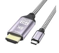 Adaptateur de câble Thunderbolt de Type C à 4K 144Hz / 8K 30Hz, 60 FPS pour câble USB C effet visuel 3D