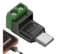 Adaptateur de câble USB C | Équipement électrique mâle 2 broches sans soudure, connecteur USB C sans soudure avec borne à vis, pour industriel, scientifique, bricolage, téléphones mobiles, tablettes