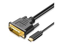 Adaptateur de Câble USB-C vers DVI - USB-C Mâle vers DVI-D Mâle Dual Link Compatible avec MacBook, iPad, Dell XPS - Câble compatible avec Moniteur, TV, Projecteur - 1080p Full HD 60Hz - 1,8 m