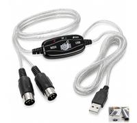 Adaptateur de Câble USB MIDI, 5 broches MIDI vers USB, Adaptateur Interface MIDI pour Clavier Piano Numérique Synthétiseur Contrôleur MIDI, Convertisseur USB MIDI pour PC Ordinateur Portable Studio.