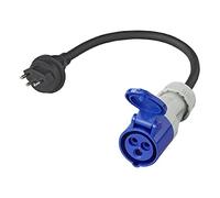 Adaptateur de camping CEE 40 cm Fiche Schuko 2,5 mm Câble IP44 16 A 230 V VDE