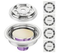 Adaptateur de capsule de café réutilisable pour machines Nespresso Vertuo, adaptateur de dosettes de café en acier inoxydable avec 4 autocollants, compatible avec Vertuo POP/Vertuo Next/Delonghi