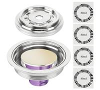 Adaptateur de capsule de café réutilisable pour machines Nespresso Vertuo, adaptateur de dosettes de café en acier inoxydable avec 4 autocollants, compatible avec Vertuo POP/Vertuo Next/Delonghi