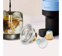 Adaptateur de capsules réutilisables pour machine Vertuoline et Vertuo Next Pop, Compatible avec les dosettes de capsules de café originales Nespresso Gris clair