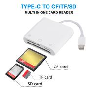 Adaptateur de carte 3 en 1 Type C vers CF/SD/TF Adaptateur de caméra de type C Lecteur de carte mémoire pour iPad iPhone 15 MacPleet autres appareils USB-C