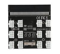 Adaptateur de carte de distribution d'alimentation à 12 positions, module de dérivation pour alimentation ATX 6 broches, accessoire de carte mère 12 V avec affichage en temps réel (Noire)