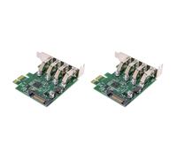 Adaptateur de carte d'extension PCI Express 2X Low Profile 4 ports PCI-E vers USB 3.0 HUB 5 Gbit/s USB 1.1/2.0/3.0 Syst?mes d'exploitation