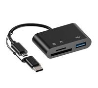 Adaptateur de Carte mémoire - USB 3 en 1, Type C USB3, Dispositif à Double connecteur | Gadget Lecteur de Cartes, Lecture simultanée des Cartes MS CF TF, Solution Compatible MMC -MMC UHS-I MS Duo PR