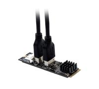 Adaptateur de Carte Mère : Double Prise USB 3.1 de Type E 10 Gbit/S en Façade Vers Carte NVMe NGFF à Clé M Express