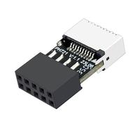 Adaptateur de Carte mère USB 2.0 - Convertisseur de tête Interne 9 Broches Femelle Type E, Extension de Prise du Panneau | Pont de données PC Haute Vitesse, Carte de Circuit C