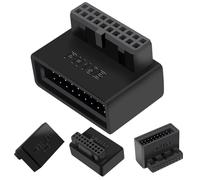 Adaptateur de Carte mère USB 3.0 - Adaptateur USB pour Carte mère | Connecteur USB 90 degrés, connecteur de Panneau USB 3.0, Haut débit 19 broches/20 Broches en-tête Interne de Carte mère