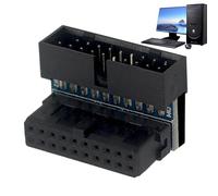 Adaptateur de carte mère USB 3.0, coureur de câble à angle droit de 90 degrés, adaptateur d'extension de carte mère USB - pour ordinateur, PC, poste de travail, maison, bureau, salle de jeux