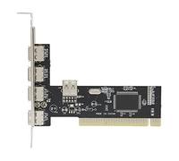 Adaptateur de Carte PCI USB 2.0 4 Ports, Carte D'extension PCI 480 Mo / S vers Adaptateur de Convertisseur HUB USB2.0 Adaptateur de Carte D'extension PCI Haute Vitesse pour Ordinateur de Bureau PC