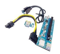 Adaptateur de carte PCIE 1 x vers 16 x USB 3.0 pour installation de mineurs de machines d'exploitation minière, carte PCIE avec câble d'alimentation