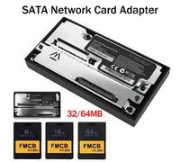 Adaptateur de carte réseau d'interface SATA pour Console PS2 Playstation 2 Fat, prise SATA HDD Sata avec carte mémoire McBoot V1.966 FMCB gratuite Only 64MB Card