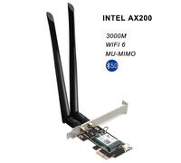 Adaptateur de carte réseau sans fil 802.11ax, wi-fi 6, PCI Express, Dongle 3000M avec adaptateur Intel AX200 pour PC Nipseyteko