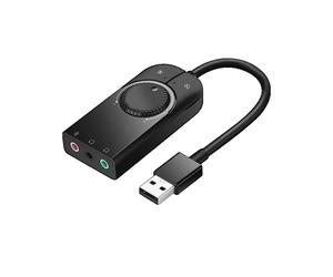 Adaptateur de carte son Ugreen avec contrôle du volume 15 cm Noir