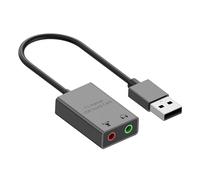 Adaptateur de carte son USB virtuel 7.1 Surround pour ordinateur, casque, microphones, pas besoin de pilote en aluminium, carte USB