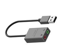 Adaptateur de carte son USB virtuel 7.1 Surround pour ordinateur, casque, microphones, pas besoin de pilote en aluminium, carte USB