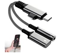 Adaptateur de casque 3,5 mm et charge compatible avec USB C Lighting pour iPhone, éclairage 4 en 1 vers jack 60 W PD charge rapide type C adaptateur pour iPad MacBook Huawei Samsung pour recharger et