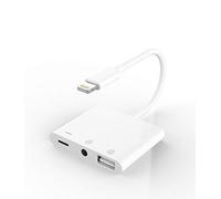 Adaptateur de Casque certifié pour Apple pour iPhone Prise Audio auxiliaire 3,5 mm rallonge Chargeur convertisseur Casque câble Lightning mâle vers USB Femelle OTG kit connecteur mémoire séparateur