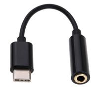Adaptateur de casque de type C vers 3,5 mm noir pour un transport facile et un câble court de 7 cm de type C vers casque