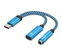 Adaptateur de casque USB C, 2 en 1, adaptateur USB C vers jack, adaptateur USB C, pour casque Samsung Galaxy S26, S25, S24, S23, A55, A54, 5g, iPhone 17/16/15, Google Pixel