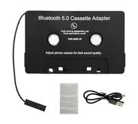 Adaptateur de cassette audio Bluetooth pour voiture - Convertit la prise d'appel de voiture - Récepteur auxiliaire stéréo haute fidélité - Réduction du bruit - Adaptateur pour assettes autoradio vers