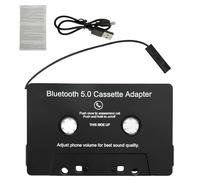 Adaptateur de cassette audio Bluetooth vers récepteur AUX pour autoradio 5.0 - Adaptateur de cassette pour voiture - Avec smartphones, tablettes, lecteurs MP3 - Noir